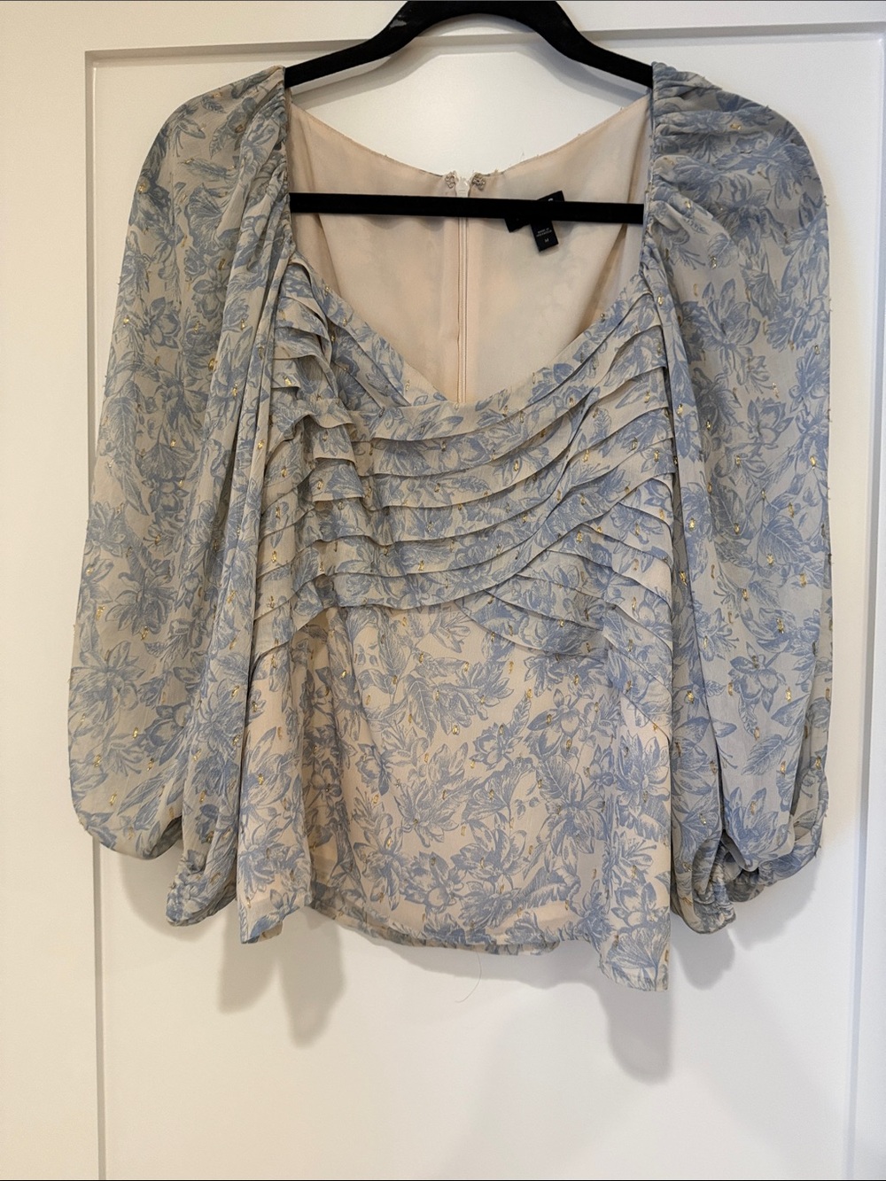 Cottagecore floral puff sleeve blouse